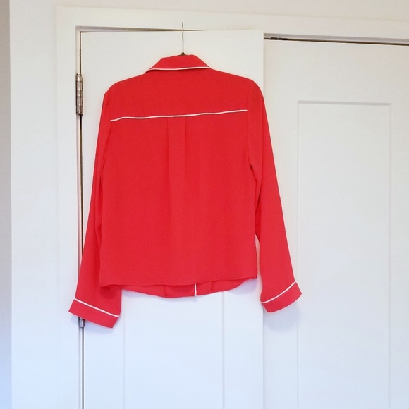 Rachel Roy Pajama Style Top w/ White Piping - Picture 3 of 7